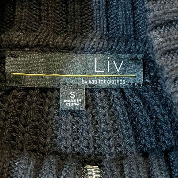 Liv By Habitat Drop Shoulder Knit Ribbed Zip Sweater Vest Small - Picture 6 of 8